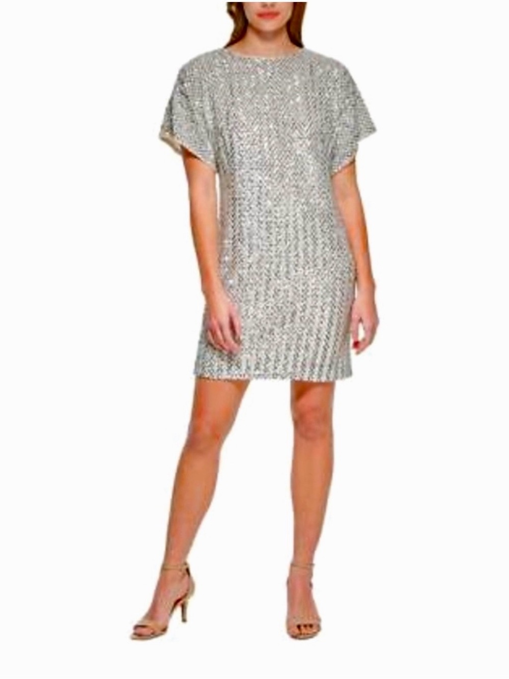 Vince Camuto Silver Sequins Mini Dress - 6